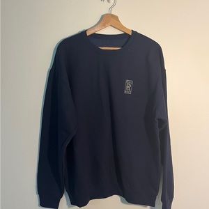 Navy Blue Rolls Royce Automobiles Luxury Car Embroidery Crewneck Sweatshirt